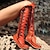 Χαμηλού Κόστους Γυναικείες Μπότες-Γυναικεία Μπότες Μπότες Μάχης Μεγάλα Μεγέθη Μπότες Lace Up ΕΞΩΤΕΡΙΚΟΥ ΧΩΡΟΥ Καθημερινά Συμπαγές Χρώμα Μπότες Πάνω από το Γόνατο Μπότες μηρών Χειμώνας Κρυφό τακούνι Στρογγυλή Μύτη