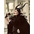billige Historiske kostymer og vintagekostymer-Punk og gotisk Victoriansk Sjale Fjærkappe Trollmann / heks Maleficent Dame Halloween Ytelse Fest Sjal