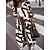 cheap Coats &amp; Jackets-Women&#039;s Trench Coat Fall Winter Street Daily Wear Vacation Long Coat Windproof Warm Regular Fit Stylish Casual Street Style Jacket Print Long Sleeve with Pockets Print Color Block Black White Blue