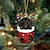 Χαμηλού Κόστους Χριστουγεννιάτικα Διακοσμητικά-στολίδι για κρεμαστό αυτοκίνητο για σκύλους, ακρυλικό 2d επίπεδο μπρελόκ, προαιρετικό ακρυλικό στολίδι και αναμνηστικά αξεσουάρ καθρέφτη αυτοκινήτου