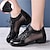 abordables Zapatillas de baile-Mujer Zapatillas de Baile Practica Trainning Zapatos de baile Rendimiento Exterior Hip hop Zapatos de baile Profesional Suela Dividida Talón grueso Perla blanca Brillante Negro Negro