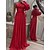 cheap Party Dresses-Women&#039;s Long Dress Maxi Dress Prom Dress Party Dress Wedding Guest Dress Red Pure Color Long Sleeve Spring Fall Winter Ruched Party One Shoulder Wedding Guest Evening Party Vacation 2023 S M L XL XXL