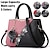 cheap Handbag &amp; Totes-Women&#039;s Handbag Crossbody Bag Shoulder Bag Boston Bag PU Leather Outdoor Daily Holiday Pendant Beading Zipper Large Capacity Waterproof Lightweight Solid Color Color Block Gray style two Purple style