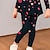 baratos conjuntos 3d de menina-Para Meninas 3D Coração Camiseta e legging Conjunto de vestido com babados Manga Longa Impressão 3D Outono Inverno Ativo Moda Diário Poliéster Infantil 3-12 anos Ao ar livre Encontro Férias Normal
