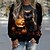 cheap Hoodies &amp; Sweatshirts-Women&#039;s Halloween Sweatshirt Pullover Active Sports Black Pumpkin Halloween Casual Round Neck Top Long Sleeve Fall &amp; Winter Micro-elastic