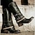 abordables Botas de mujer-Mujer Botas Botas holgadas Tallas Grandes Botas de Equitación Exterior Diario Color sólido Botas hasta la rodilla Invierno Talón de bloque Dedo redondo Elegante Vintage Zapatos de Paseo PU Cremallera