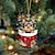 billige Julepynt-hundebil hængende ornament, akryl 2d fladtrykt nøglering, valgfri akryl ornament og bil bakspejl tilbehør mindegavepakke