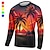 cheap Men&#039;s Jerseys-21Grams Men&#039;s Downhill Jersey Long Sleeve Bike Top with 3 Rear Pockets Mountain Bike MTB Road Bike Cycling Breathable Quick Dry Moisture Wicking Reflective Strips Violet Black / Orange Yellow Graphic