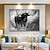 Недорогие Картины с животными-Картина маслом ручной работы, холст, настенное художественное оформление, черно-белый абстрактный стиль, животное, бык для домашнего декора, рулонная бескаркасная нерастянутая картина