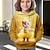 お買い得  女の子の 3 d パーカー &amp; スウェットシャツ-女の子 3D 猫パーカー プルオーバー 長袖 3D プリント 秋冬 アクティブ ファッション かわいい ポリエステル 子供 3-12 歳 アウトドア カジュアル デイリー レギュラーフィット