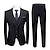 cheap Men&#039;s Blazers-Men&#039;s Set Blazer Business Cocktail Party Wedding Party 3 Piece Fashion Casual Spring &amp;  Fall Polyester Plain Button Pocket Casual / Daily Single Breasted One-button Blazer Black Burgundy Dark Blue