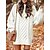 cheap Spring&amp;Autumn Dress-Women&#039;s Casual Dress Sweater Dress Shift Dress Ribbed Mini Dress Active Fashion Daily Date Vacation Long Sleeve Crew Neck Loose Fit 2023 White Color S M L XL XXL Size