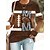 cheap Hoodies &amp; Sweatshirts-Women&#039;s Sweatshirt Pullover Active Coffee Leopard Football Casual Sports Round Neck Top Long Sleeve Fall &amp; Winter Micro-elastic