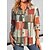 cheap Hoodies &amp; Sweatshirts-Women&#039;s Shirt Blouse Red Button Print Graphic Casual Long Sleeve Shirt Collar Fashion Regular Fit Spring &amp;  Fall