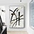 tanie Obrazy abstrakcyjne-ręcznie robione obrazy olejne na płótnie dekoracje ścienne nowoczesny prosty czarny biały złoty linia abstrakcyjny do wystroju domu zwinięty bezramowy, nierozciągnięty obraz
