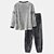 baratos Pijamas-Homens Loungewear Roupa de Dormir Conjunto de Pijama Top e calça de pijama 2 Peças Tecido à moda Casual Conforto Casa Diário Flanela Conforto Gola Redonda Manga Longa Pullover Calça Jogger Cintura