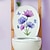 preiswerte Wand-Sticker-Toilettendeckel-Aufkleber mit lustigem Blumenmuster – selbstklebender Badezimmer-Dekoraufkleber für die kreative Dekoration von Toilettendeckeln aus Kunststoff