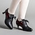 זול נעלי אוקספורד לנשים-בגדי ריקוד נשים משאבות סנדלים נעלי אוקספורד נעלי בולוק מידות גדולות נעלי וינטג&#039; מפלגה יומי לחתוך עקב קצר אלגנטית וינטאג&#039; אופנתי דמוי עור אדום כהה שחור לבן