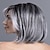 Недорогие старший парик-Серый омбре, короткий боб, парик из натуральных прямых волос с занавеской, челка, смешанный серый жаркий синтетический парик, парики с солью и перцем для женщин
