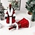 voordelige Kerstkeuken-creatieve rode wijntas, kerstjurk wijnfleshoes, kerstrok wijnflesdecoratie, kerstrode wijnhoes