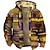 cheap Graphic Hoodies-Christmas Mens Graphic Hoodie Color Block Prints Daily Classic Casual 3D Jacket Fleece Outerwear Holiday Vacation Going Hoodies Yellow Red Plaid Winter Grey Wool