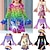 cheap Girl&#039;s 3D Dresses-Girls&#039; 3D Graphic Cartoon Unicorn Dress Long Sleeve 3D Print Summer Fall Sports &amp; Outdoor Daily Holiday Cute Casual Beautiful Kids 3-12 Years Casual Dress A Line Dress Above Knee Polyester Regular Fit