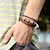 Недорогие Носимые аксессуары-Ювелирные изделия, простой многослойный кожаный браслет ручной работы из бисера, модный популярный мужской браслет в Европе и США