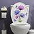 זול מדבקות קיר-מדבקת מכסה אסלה בדוגמת פרחים מצחיקה - מדבקת עיצוב חדר אמבטיה דביקה לקישוט כיסוי אסלה מפלסטיק יצירתי