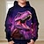 tanie chłopięce bluzy z kapturem 3D-Dla chłopców 3D Dinozaur Bluza z Kapturem Pullover Długi rękaw Druk 3D Jesień Zima Moda Moda miejska Nowoczesne Poliester Dzieci 3-12 lat Na zewnątrz Codzienny Regularny