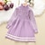 cheap Dresses-Kids Girls&#039; Sweater Dress Color Block Long Sleeve School Performance Casual Ruched Adorable Daily Casual Cotton Midi Casual Dress A Line Dress Spring Fall Winter 2-9 Years Pink Red Purple