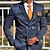 cheap Men&#039;s Blazers &amp; Suits-Men&#039;s Suits Blazer Formal Evening Wedding Party Party &amp; Evening Spring &amp;  Fall Fashion Casual Stripes Polyester Casual / Daily Pocket Double Breasted Blazer Dark Blue