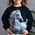 levne dívčí 3D mikiny a mikiny-Dívčí 3D Zvíře Kůň Mikina Dlouhý rukáv 3D tisk Podzim Zima Módní Šik ven Rozkošný Polyester Děti 3-12 let Venkovní Ležérní Denní Běžný