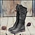 cheap Women&#039;s Boots-Women&#039;s Boots Biker boots Lace Up Boots Riding Boots Outdoor Daily Solid Color Knee High Boots Winter Buckle Flat Heel Round Toe Vintage Casual Minimalism Faux Leather Zipper Lace-up Black Red Brown