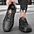 olcso Kézzel készített cipők férfiaknak-Férfi Félcipők Ρετρό Kézzel készített cipők Gyalogló Alkalmi Napi Bőr Kényelmes Bokacsizmák Papucs Fekete Khakizöld Tavasz Ősz