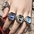 voordelige Quartz-horloges-vintage punk vingerhorloge mini elastische band legering horloges paar ringen sieraden klok retro romeinse quartz horloge ringen vrouwen mannen
