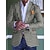 cheap Men&#039;s Blazers &amp; Suits-Men&#039;s Suits Blazer Formal Evening Wedding Party Birthday Party Spring &amp;  Fall Fashion Casual Houndstooth Polyester Casual / Daily Pocket Single Breasted Blazer khaki