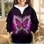 cheap Girl&#039;s 3D Outerwear-Girls&#039; 3D Butterfly Hoodie Coat Outerwear Long Sleeve 3D Print Fall Winter Active Fashion Cute Polyester Kids 3-12 Years Outdoor Casual Daily Regular Fit