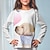 preiswerte 3D-T-Shirts für Mädchen-3D-Hunde-T-Shirt für Mädchen, langärmlig, 3D-Druck, Herbst, Winter, aktiv, modisch, niedlich, Polyester, Kinder, 3–12 Jahre, Rundhalsausschnitt, Outdoor, lässig, täglich, normale Passform