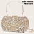 cheap Clutches &amp; Evening Bags-Women&#039;s Clutch Evening Bag Wristlet Clutch Bags Polyester Party Halloween Bridal Shower Rhinestone Crystals Chain Large Capacity Lightweight Durable Solid Color Silver Black Gold