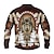 billiga 3D-tröjor för män-grafisk luvtröja herr native american zip sweatshirt raglan daily etnic casual animal wolf prints sweatshirts blå brun grön långärmad designer bomull