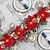 billige LED-stringlys-2m 10leds blinkende stjerne julestjernekrans med røde bær og kristtornblader kunstig blomst julesnor lys batteridrevet
