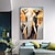 abordables Pinturas de animales-Mintura pinturas al óleo de animales de elefante hechas a mano sobre lienzo, decoración de arte de la pared, imagen abstracta moderna para decoración del hogar, pintura enrollada sin marco y sin