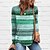 cheap Hoodies &amp; Sweatshirts-Women&#039;s T shirt Tee Pink Blue Green Print Striped Daily Weekend Long Sleeve Round Neck Fashion Regular Fit Painting Spring &amp;  Fall