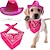 cheap Dog Clothes-dog costume Pet Neon Light Shining Space Denim Hat Clothing Set Dog Cat Metal Denim Hat Western Denim Accessories