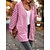 cheap Sweaters &amp; Cardigans-Women&#039;s Cardigan Sweater Jumper Crochet Knit Front Pocket Tunic V Neck Polka Dot Weekend Casual Puff Sleeve Spring Fall Black Pink S M L