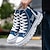cheap Men&#039;s Sneakers-Men&#039;s Sneakers Skate Shoes High Top Sneakers Comfort Shoes Walking Casual Daily Canvas Mid-Calf Boots Lace-up Black Blue Spring Fall