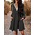 cheap Lace Dresses-Women&#039;s Casual Dress Floral Ditsy Floral A Line Dress Floral Dress V Neck Ruffle Pocket Mini Dress Daily Holiday Fashion Modern Loose Fit Long Sleeve Black White Red Fall Winter S M L XL