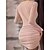 cheap Spring&amp;Autumn Dress-Women&#039;s Casual Dress Sweater Dress Bodycon Fashion Mini Dress Outdoor Casual Daily Going out Plain Long Sleeve Crew Neck 2023 Ruched Button Slim Pink S M L XL XXL 3XL