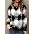 cheap Hoodies &amp; Sweatshirts-Women&#039;s Sweatshirt Pullover Active Sportswear Black Plaid Casual Sports Round Neck Top Long Sleeve Fall &amp; Winter Micro-elastic