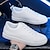 Χαμηλού Κόστους Ανδρικά Sneakers-Ανδρικά Γυναικεία Αθλητικά Παπούτσια Ασπρα ΠΑΠΟΥΤΣΙΑ Περπάτημα Καθημερινό Καθημερινά Φο Δέρμα Άνετο Δαντέλα μέχρι πάνω άσπρο μαύρο Μαύρο Λευκό Άνοιξη Φθινόπωρο